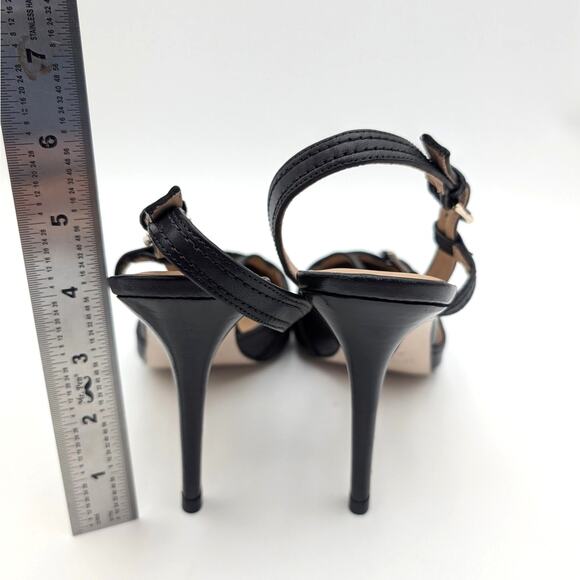 LK Bennett Annette Buckle Stitch Slingback Heel Pump Womens Black Size US10 EU41 - Picture 4 of 11